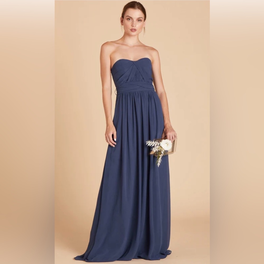 Birdy Grey Strapless Navy Dress Gently Worn